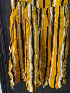Sleeveless striped yellow dress