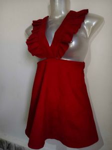 🎁Buy 1, Get 1 Free🎁Red Ruffled Dungree Top
