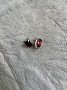 Red Gemstone Stud Earrings