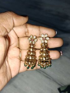 Traditional CZ Jhumka Earrings