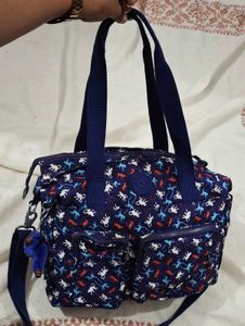 Kipling Blue Monkey Print Shoulder Bag