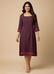 Stylish Geometric Print Dress