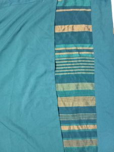 Green &amp; Gold Striped Kurta with Embellishment