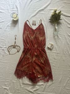Stunning Red Lace Romper