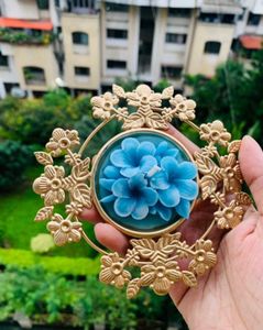 Decorative Blue Floral Candle Holder