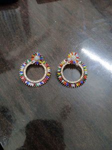 Colourful Circle Hoop Earrings