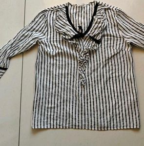 Striped Ruffle Blouse