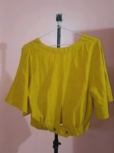 Stylish Mustard Yellow Cropped Top