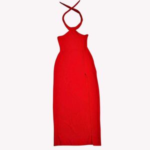Chic Red Halter Neck Maxi Dress 🆕 NWOT ❤️🫶🫰M