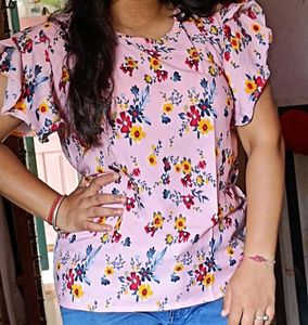 Oomph! Pink Floral Top (Womens)
