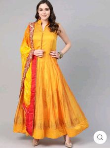 Elegant Yellow Ethnic anarkali suit