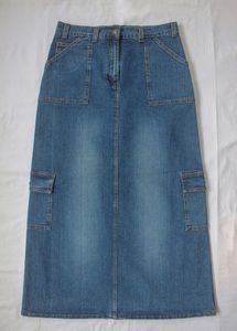 Denim Utility Maxi Skirt