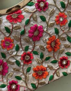 Embroidered Floral Clutch purse