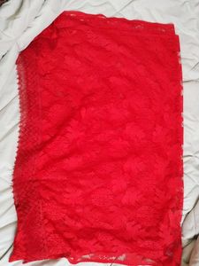 Elegant Red Lace Dupatta
