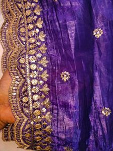 Purple Embellished Dupatta