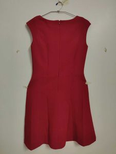 Chic Red Cap Sleeve Fit &amp; Flare Dress