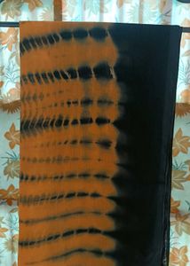 Vibrant Orange &amp; Black Tie-Dye Dupatta
