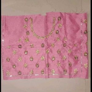 Embellished Pink Silk Blend Blouse Piece