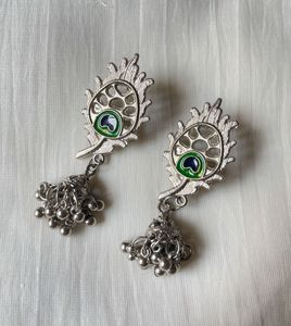 Oxidized Silver Radha Krishna Necklace Set