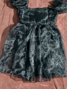 Chic Black Puff Sleeve Mini Dress