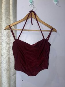 ❤️ Burgundy Corset Cami Top