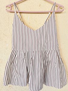 Striped Peplum Cami Top