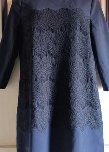 Elegant Navy Blue Lace Dress