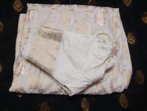 Elegant off White dola  Silk Saree