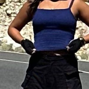 Navy blue fitted Crop Top