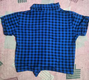 Blue Checkered "Sup" Shirt