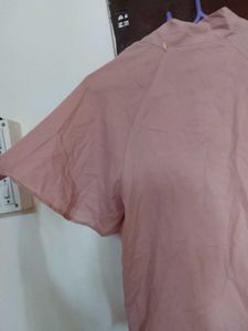 Shein Pink Bow Neck Top