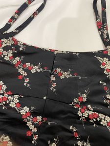 Black Floral Slip Dress