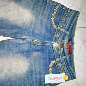Women's (Low waist) Flared Jeans with Embellis