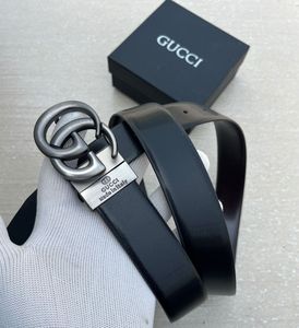 Gucci Black Leather Belt with GG Buckle