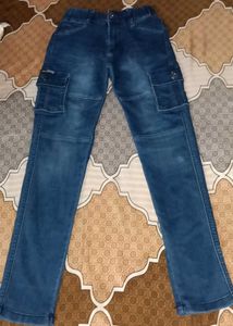Men's Blue Cargo Jeans