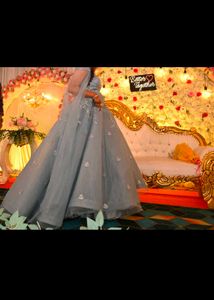 Embroidered Desginer Gown With Free Gold Nose Pin