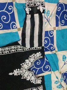 Elegant Black Kurta with White Embroidery