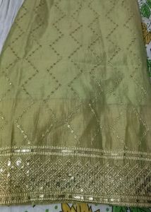 Soft Cotton Chanderi Silk Kurti 💚💚pista Colour