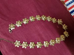 Maroon Color Flower Design Necklace