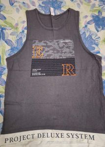 Grey Graphic Print Tank Top