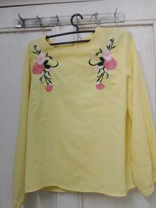 Yellow Embroidered top