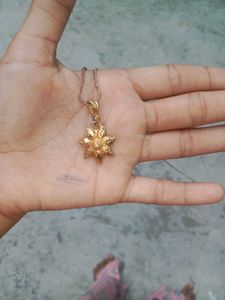 Gold-Plated Floral Pendant Necklace