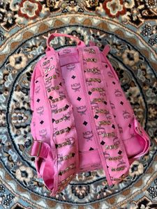 Pink MCM Studded Backpack