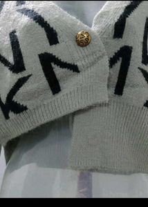 Gray Letter Print Cropped Cardigan