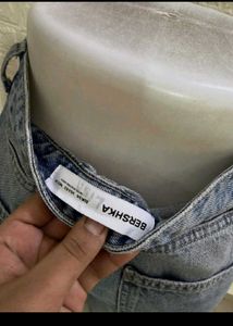 bershka dirt tinted baggy wide leg barrel jeans