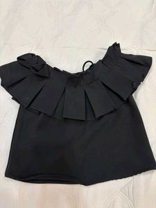 Chic Black Off-Shoulder Ruffle Top