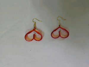 Chic Red Heart Dangle Earrings
