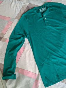 Green Long Sleeve Henley Shirt