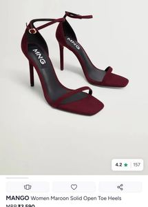 Maroon Suede Strappy Heels