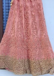 One Time Used Bridal Lehanga Peach Colour